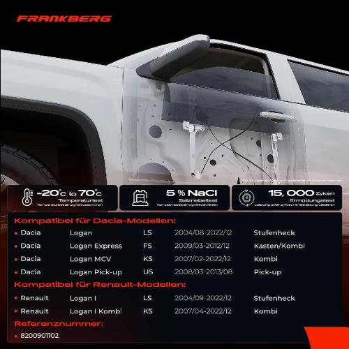 Frankberg 1x Fensterheber Vorne Rechts für Dacia Logan Renault Logan LS US FS KS Bild Frankberg 1x Fensterheber Vorne Rechts für Dacia Logan Renault Logan LS US FS KS