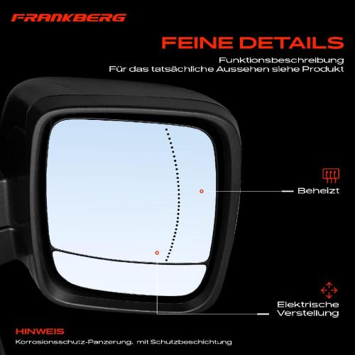 Frankberg 1x Außenspiegel Rechts für Fiat Nissan Opel Renault Talento NV300 Vivaro B Bj ab 2014 Bild Frankberg 1x Außenspiegel Rechts für Fiat Nissan Opel Renault Talento NV300 Vivaro B Bj ab 2014