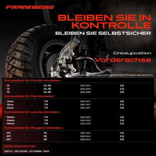 2x Koppelstange Vorderachse für Citroën C8 Fiat Ulysse Lancia Phedra Peugeot 807 2.0L 2.2L 3.0L 2002-2014 Bild 2x Koppelstange Vorderachse für Citroën C8 Fiat Ulysse Lancia Phedra Peugeot 807 2.0L 2.2L 3.0L 2002-2014