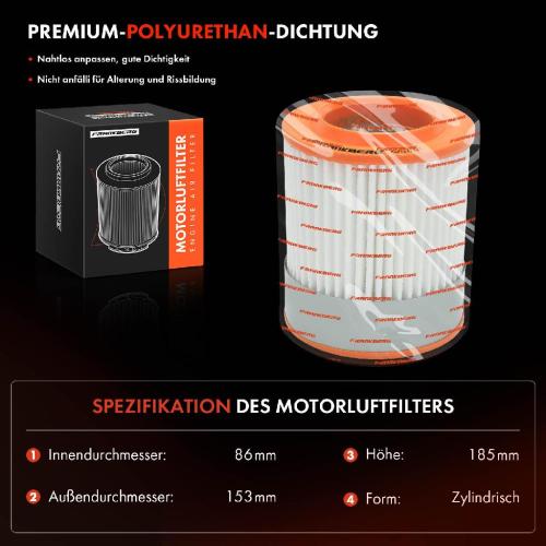 1x Luftfilter Filtereinsatz für Audi A8 4E2 4E8 3.0 TDI quattro Diesel 2003/08-2010/07 Bild 1x Luftfilter Filtereinsatz für Audi A8 4E2 4E8 3.0 TDI quattro Diesel 2003/08-2010/07