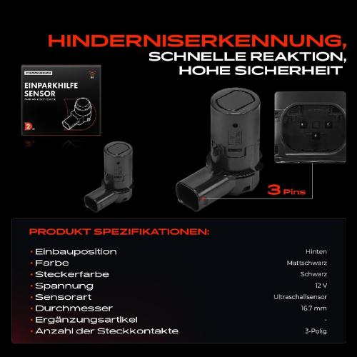 Frankberg 2x Parksensor PDC Sensor Hinten für Volvo 940 960 C70 S40 S60 S70 V50 V70 XC70 Bild Frankberg 2x Parksensor PDC Sensor Hinten für Volvo 940 960 C70 S40 S60 S70 V50 V70 XC70