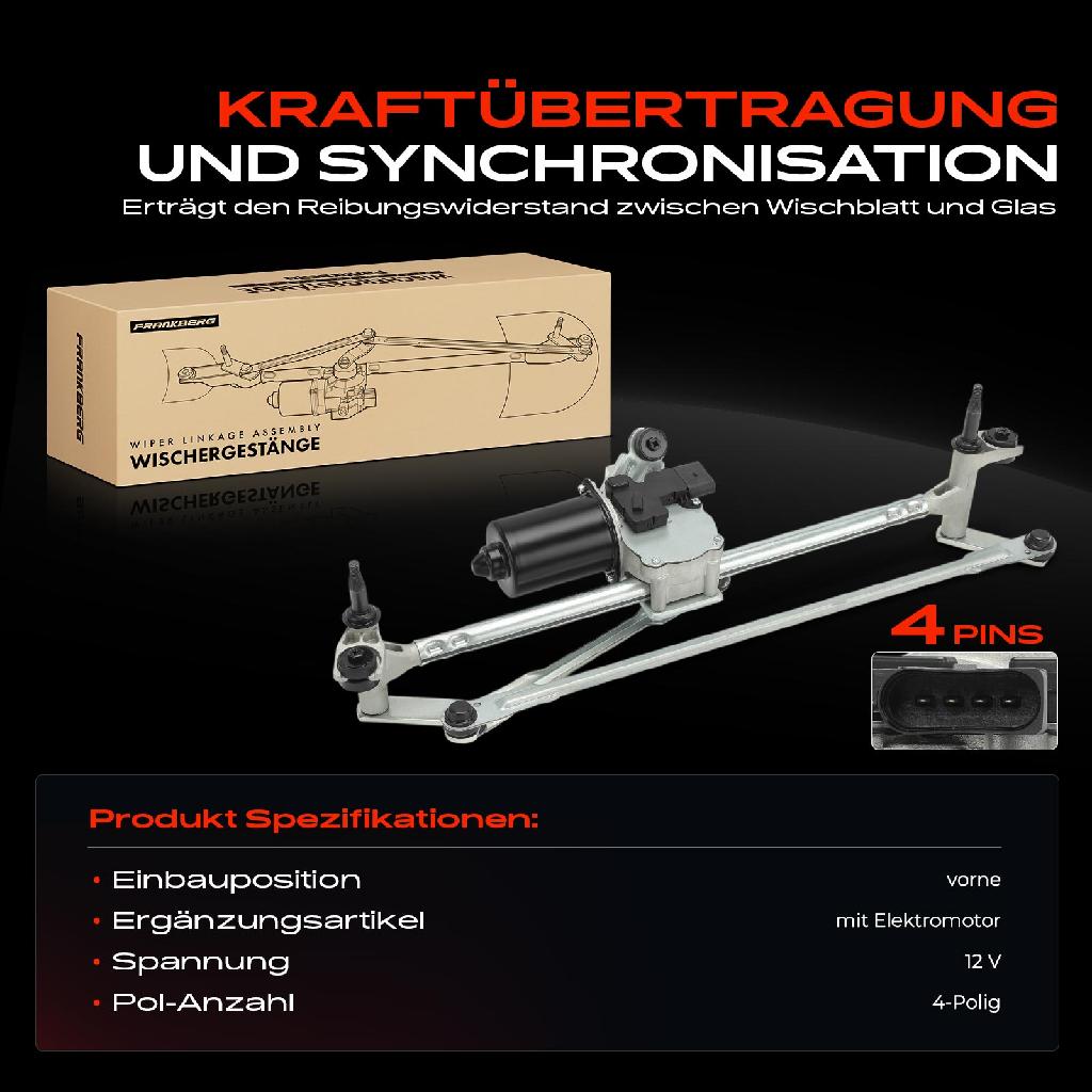 Frankberg 1x Wischerarm Scheibenwischer Vorne für VW T-ROC A11 D11 1.0L 1.5L 2.0L