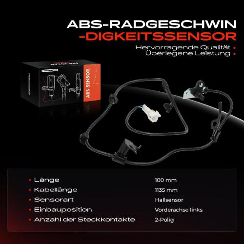 Frankberg 1x ABS Sensor Vorderachse links für Toyota Ractis Urban Cruiser Yaris Yaris/Vios Stufenheck 2005-2016 Bild Frankberg 1x ABS Sensor Vorderachse links für Toyota Ractis Urban Cruiser Yaris Yaris/Vios Stufenheck 2005-2016