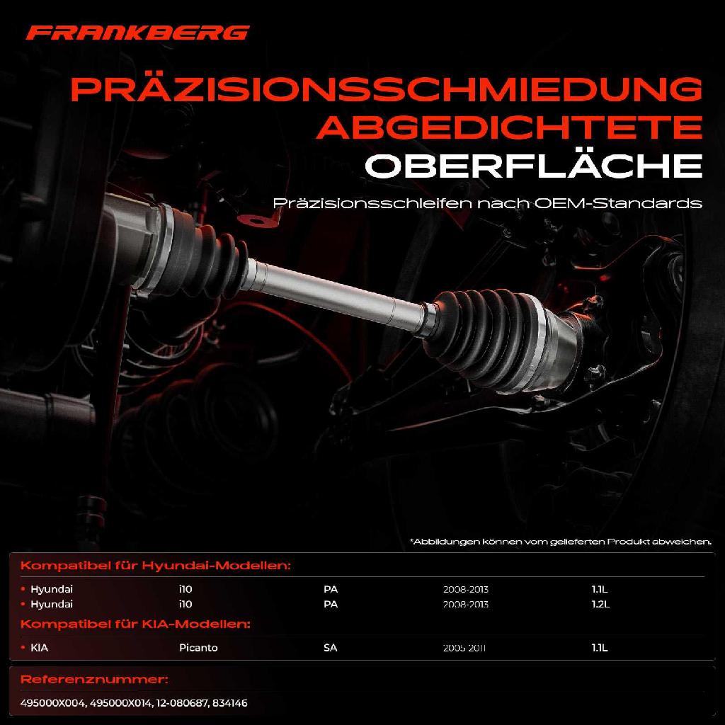 1x Antriebswelle Gelenksatz Vorderachse für Hyundai i10 PA Schrägheck KIA Picanto SA