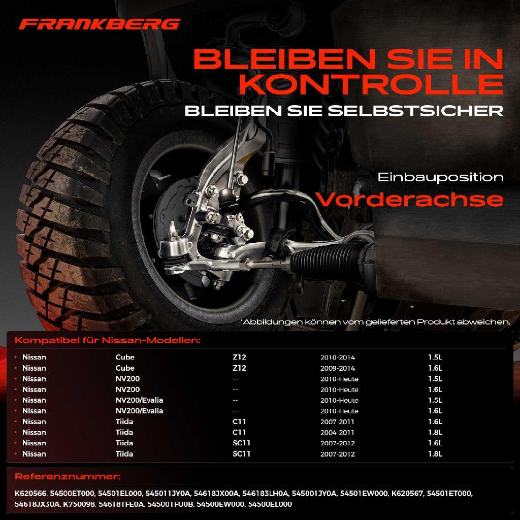 1x Querlenker Satz Vorderachse für Nissan Cube NV200 Kasten NV200/Evalia Bus Tiida Schrägheck Stufenheck