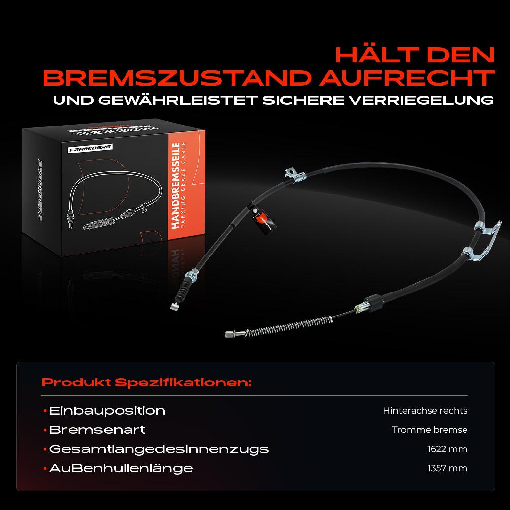 1x Seilzug Feststellbremse Hinterachse rechts für KIA Carens II FJ Carens I FC 2000-2007