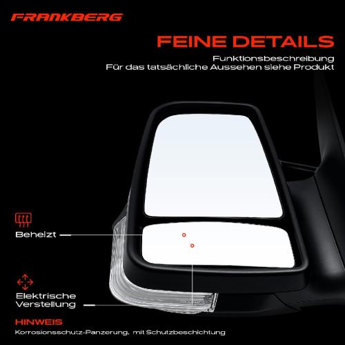 Frankberg 1x Außenspiegel Links für Mercedes Sprinter 3,5-T B906 VW Crafter 30-35 2E 2006-2018 Bild Frankberg 1x Außenspiegel Links für Mercedes Sprinter 3,5-T B906 VW Crafter 30-35 2E 2006-2018