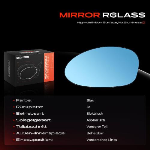 1x Spiegelglas Außenspiegel links für BMW 1er Cabriolet Coupe E81 E87 E88 E82 Bild 1x Spiegelglas Außenspiegel links für BMW 1er Cabriolet Coupe E81 E87 E88 E82