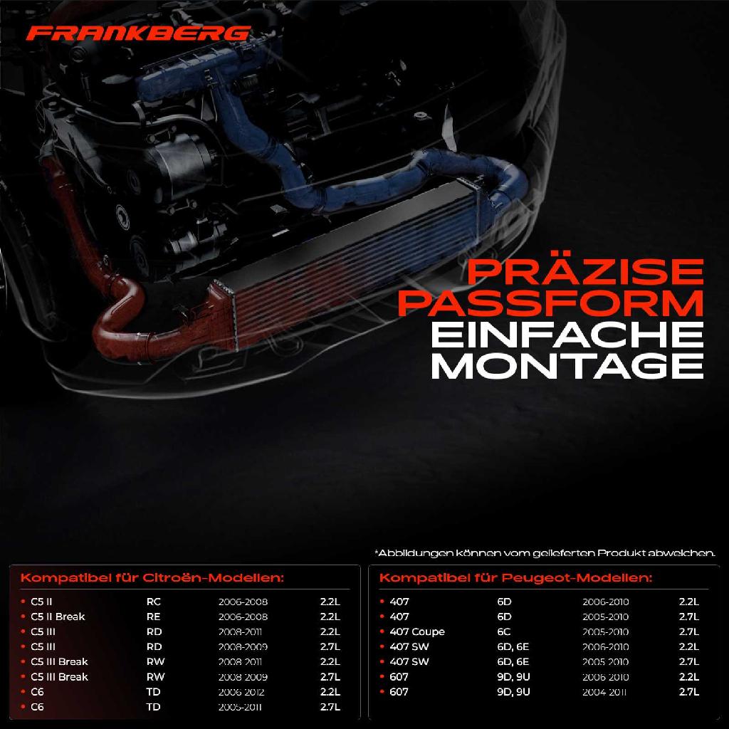 1x Ladeluftkühler Turbokühler für Citroën C5 II III C6 Peugeot 407 2.2L 2.7L