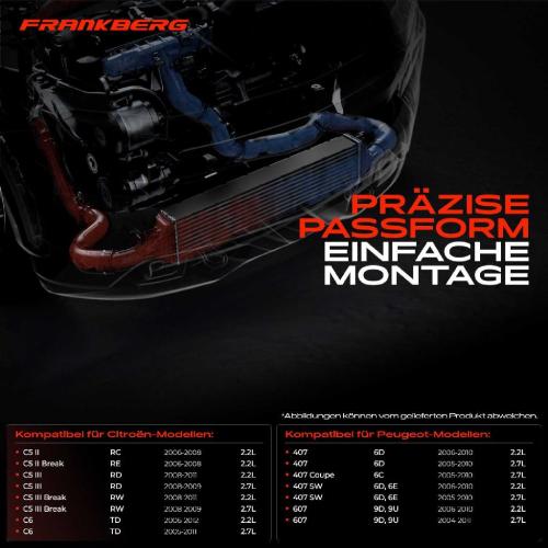 1x Ladeluftkühler Turbokühler für Citroën C5 II III C6 Peugeot 407 2.2L 2.7L Bild 1x Ladeluftkühler Turbokühler für Citroën C5 II III C6 Peugeot 407 2.2L 2.7L