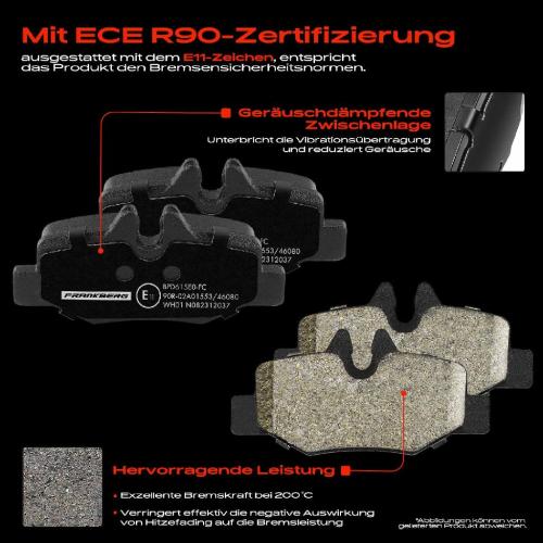 4x Bremsbeläge Hinterachse für Mercedes-Benz Viano Vito Bus Mixto Kasten W639 2.1L 2003-2014 Bild 4x Bremsbeläge Hinterachse für Mercedes-Benz Viano Vito Bus Mixto Kasten W639 2.1L 2003-2014