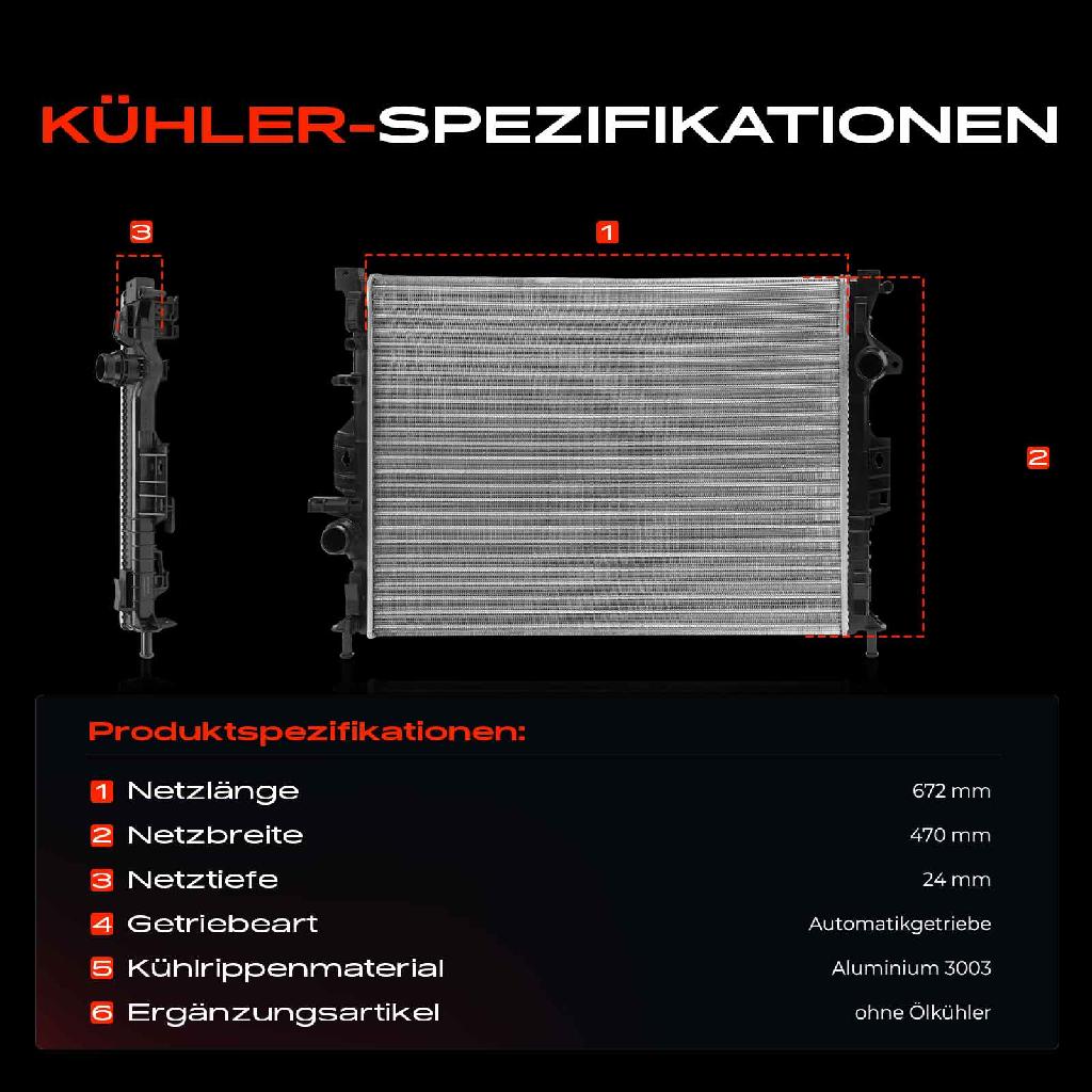 1x Kühler Wasserkühler Motorkühler für Ford Focus III Volvo S60 II Land Rover