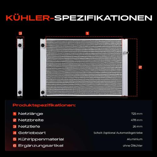 Frankberg 1x Kühler Wasserkühler Motorkühler für Audi A8 4E2 4E8 3.0L 3.2L 2002-2010 Bild Frankberg 1x Kühler Wasserkühler Motorkühler für Audi A8 4E2 4E8 3.0L 3.2L 2002-2010