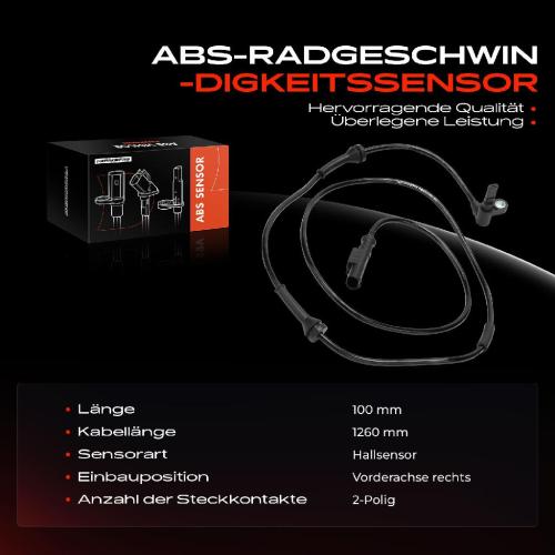 Frankberg 1x ABS Sensor Vorderachse rechts f r Fiat Multipla 186 Multipla Van 1.6L 1.9L 1999-2010 Bild Frankberg 1x ABS Sensor Vorderachse rechts f r Fiat Multipla 186 Multipla Van 1.6L 1.9L 1999-2010