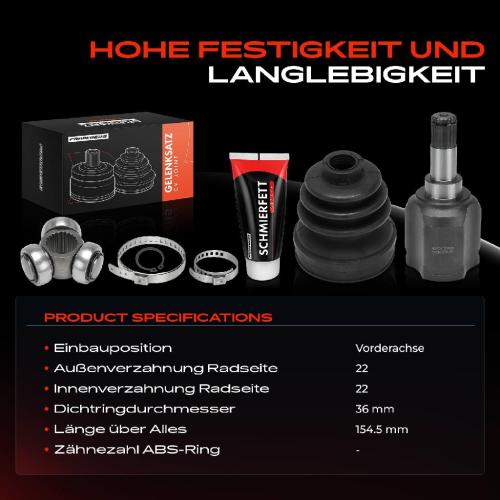 Frankberg 1x Antriebswelle Gelenksatz Vorderachse für Fiat Panda 169 312 319 Tipo Stilo Linea Opel Bild Frankberg 1x Antriebswelle Gelenksatz Vorderachse für Fiat Panda 169 312 319 Tipo Stilo Linea Opel