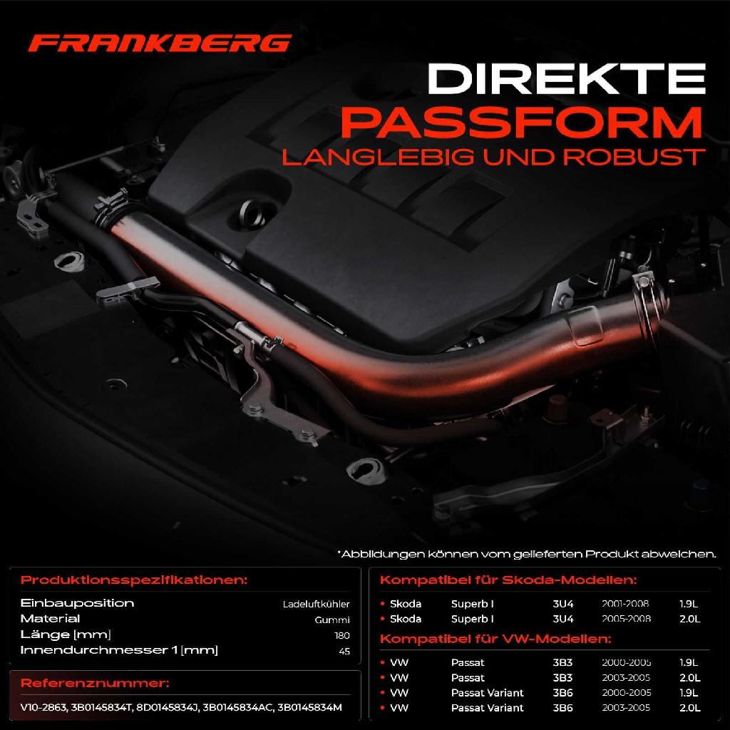 1x Kühlerschlauch Turboschlauch für VW Passat 3B3 Passat Variant 3B6 Skoda Superb I 3U4 1.9L 2.0L 2000-2008