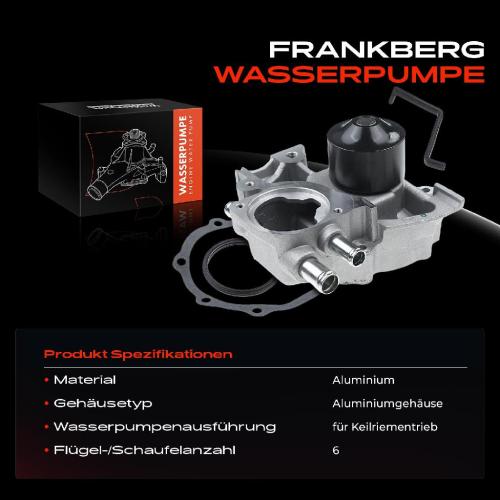 Frankberg 1x Wasserpumpe Kühlwasserpumpe für Subaru Forester SF SG Impreza GR GD GF GG Legacy I II IV 2.0 2.5 Bild Frankberg 1x Wasserpumpe Kühlwasserpumpe für Subaru Forester SF SG Impreza GR GD GF GG Legacy I II IV 2.0 2.5