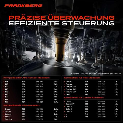 Frankberg 1x Lambdasonde Regelsonde Vor Katalysator für Alfa Romeo 145 146 155 Fiat Coupe Croma Bravo I Fiorino Pick-up Bild Frankberg 1x Lambdasonde Regelsonde Vor Katalysator für Alfa Romeo 145 146 155 Fiat Coupe Croma Bravo I Fiorino Pick-up