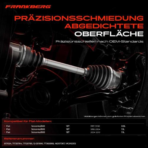 1x Antriebswelle Gelenksatz Vorderachse für Fiat Seicento/600 187 0.9L 1.1L 1997-2010 Bild 1x Antriebswelle Gelenksatz Vorderachse für Fiat Seicento/600 187 0.9L 1.1L 1997-2010