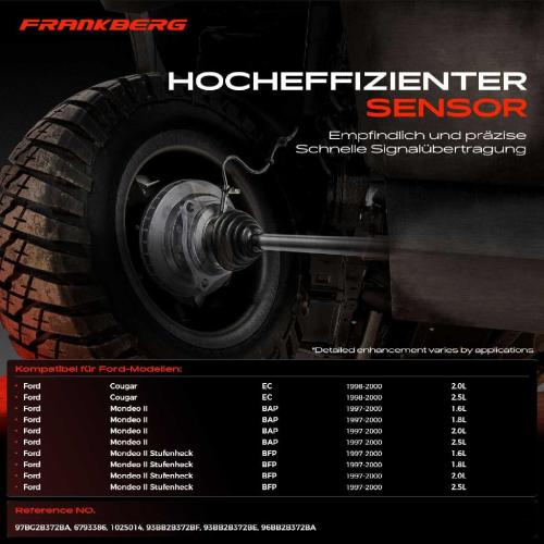 Frankberg 1x ABS Sensor Hinterachse beidseitig für Ford Cougar Mondeo II Stufenheck 2.0L 2.5L 1.6L 1.8L 1997-2000 Bild Frankberg 1x ABS Sensor Hinterachse beidseitig für Ford Cougar Mondeo II Stufenheck 2.0L 2.5L 1.6L 1.8L 1997-2000