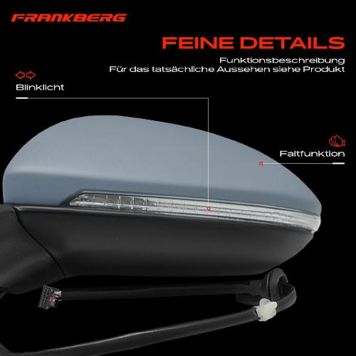 Frankberg 1x Außenspiegel Links für VW Golf VII 5G1 BE Variant BA5 BV5 2012-2021 Bild Frankberg 1x Außenspiegel Links für VW Golf VII 5G1 BE Variant BA5 BV5 2012-2021