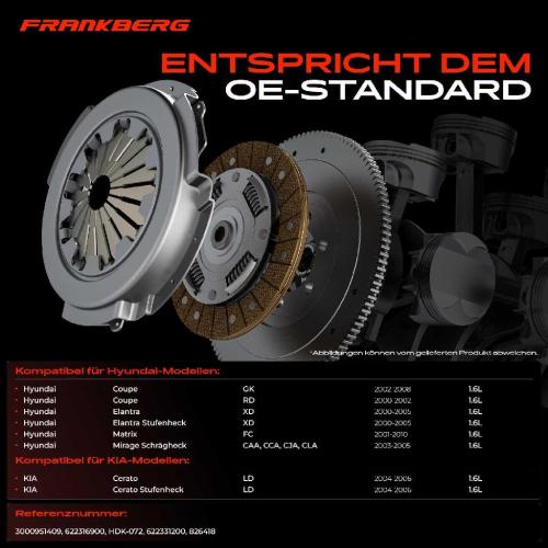 1x Kupplungssatz für Hyundai Coupe Elantra Stufenheck Matrix Mirage Schrägheck KIA Cerato 1.6L Bild 1x Kupplungssatz für Hyundai Coupe Elantra Stufenheck Matrix Mirage Schrägheck KIA Cerato 1.6L