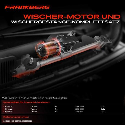 Frankberg 1x Wischerarm Scheibenwischer Vorne für Hyundai Tucson JM 2.0L 2006-2010 Bild Frankberg 1x Wischerarm Scheibenwischer Vorne für Hyundai Tucson JM 2.0L 2006-2010