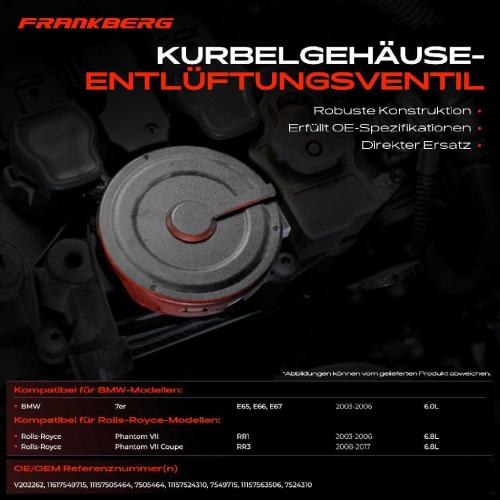 1x Ventil Kurbelgehäusentlüftung für BMW E65 E66 E67 Rolls-Royce Phantom VII Bild 1x Ventil Kurbelgehäusentlüftung für BMW E65 E66 E67 Rolls-Royce Phantom VII