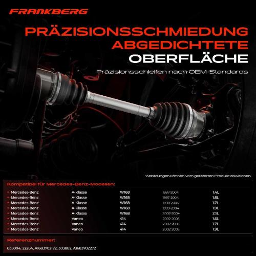 1x Antriebswelle Gelenksatz Vorderachse für Mercedes-Benz A-Klasse W168 Vaneo 414 A 210 Bild 1x Antriebswelle Gelenksatz Vorderachse für Mercedes-Benz A-Klasse W168 Vaneo 414 A 210