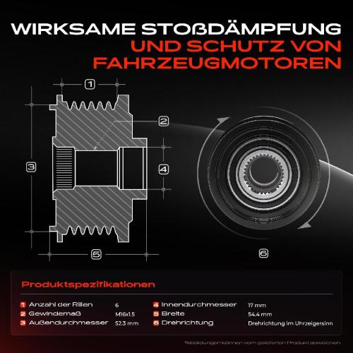 1x Generatorfreilauf Lichtmaschine für Mercedes-Benz W205 W213 C205 S213 X253 W447 Bild 1x Generatorfreilauf Lichtmaschine für Mercedes-Benz W205 W213 C205 S213 X253 W447