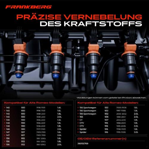 4x Einspritzventil Einspritzdüse für Alfa Romeo 145 146 147 156 GTV 166 Bild 4x Einspritzventil Einspritzdüse für Alfa Romeo 145 146 147 156 GTV 166