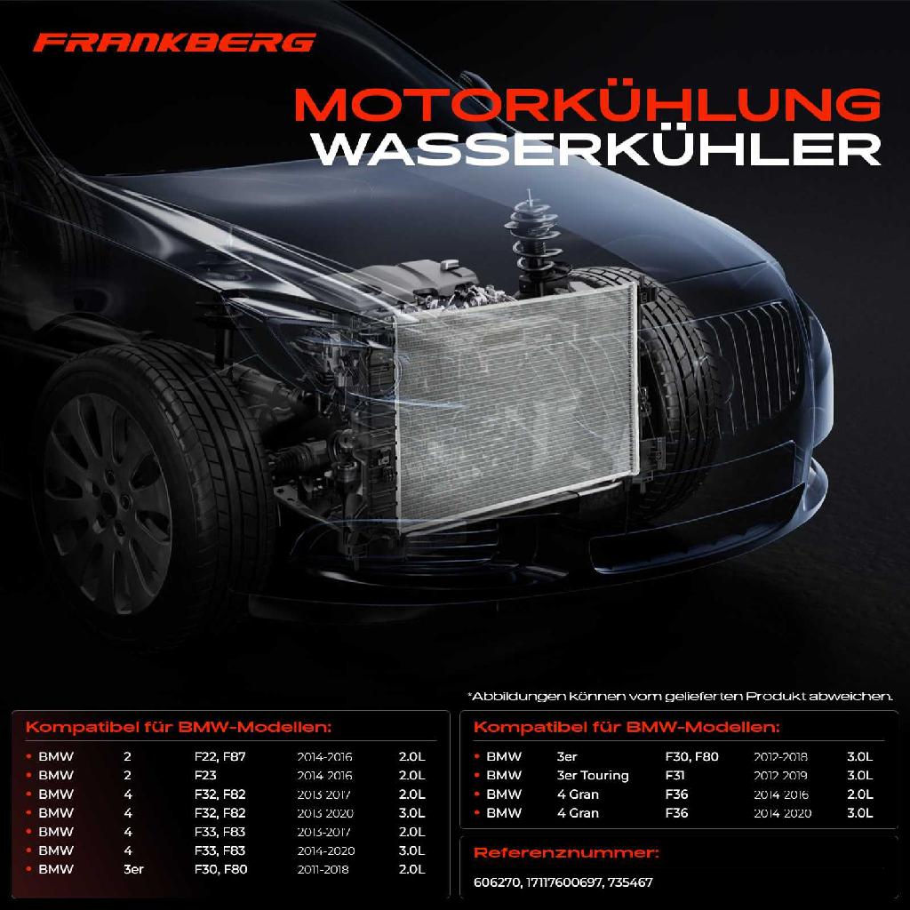 1x Kühler Wasserkühler Motorkühler für BMW 3er Touring F30 F80 F31 4 Coupe F33 F32 F82