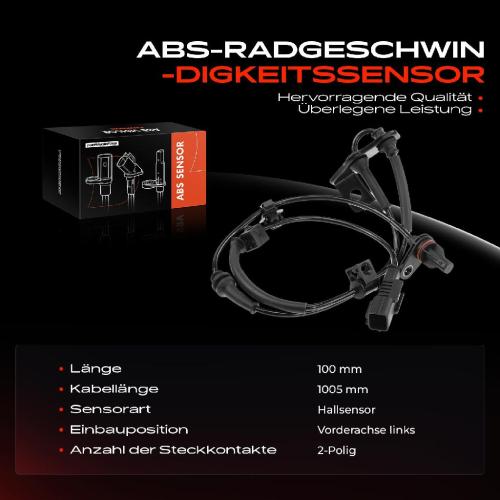1x ABS Sensor Vorderachse links für Hyundai Tucson KIA Sportage 1.6L 1.7L 2.0L 2.4L 2015-2023 Bild 1x ABS Sensor Vorderachse links für Hyundai Tucson KIA Sportage 1.6L 1.7L 2.0L 2.4L 2015-2023