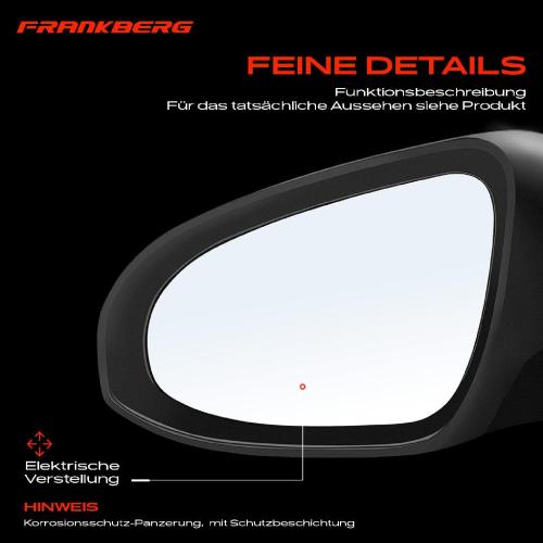 Frankberg 1x Außenspiegel Links für Toyota Corolla Stufenheck E18 ZRE1 2013-2018 Bild Frankberg 1x Außenspiegel Links für Toyota Corolla Stufenheck E18 ZRE1 2013-2018