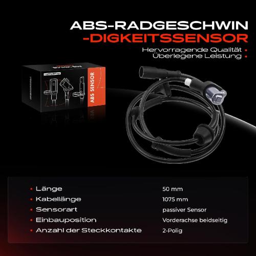 Frankberg 1x ABS Sensor Vorderachse beidseitig für VW Corrado Golf II Jetta Passat Variant Seat Toledo I 1.8L 1986-1999 Bild Frankberg 1x ABS Sensor Vorderachse beidseitig für VW Corrado Golf II Jetta Passat Variant Seat Toledo I 1.8L 1986-1999