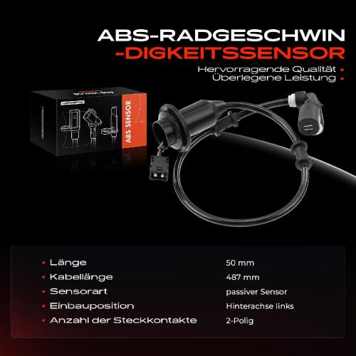 1x ABS Sensor Hinterachse links für Mercedes-Benz SLK R170 2.0L 2.3L 3.2L 1996-2004 Bild 1x ABS Sensor Hinterachse links für Mercedes-Benz SLK R170 2.0L 2.3L 3.2L 1996-2004