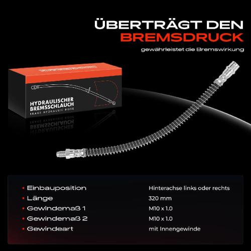 Frankberg 1x Bremsschlauch Bremsschläuche Hinterachse Links oder Rechts für Mercedes-Benz W204 C204 A207 X204 W220 R230 Bild Frankberg 1x Bremsschlauch Bremsschläuche Hinterachse Links oder Rechts für Mercedes-Benz W204 C204 A207 X204 W220 R230