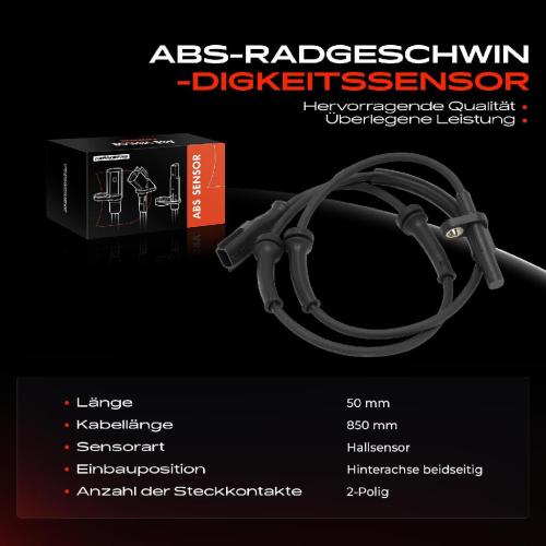 Frankberg 1x ABS Sensor Hinterachse beidseitig für Fiat Talento Bus Kasten Nissan NV300 Kombi Opel Vivaro B Combi Bild Frankberg 1x ABS Sensor Hinterachse beidseitig für Fiat Talento Bus Kasten Nissan NV300 Kombi Opel Vivaro B Combi
