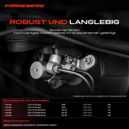 1x Hauptbremszylinder Bremszylinder für Honda Civic VII EM2 ES ET 2000-2005 Bild 1x Hauptbremszylinder Bremszylinder für Honda Civic VII EM2 ES ET 2000-2005