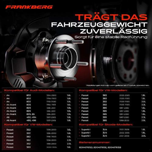 1x Radnabe Radlagersatz Vorderachse beidseitig für VW Passat Variant Audi A4 Avant A6 Skoda Superb I Bild 1x Radnabe Radlagersatz Vorderachse beidseitig für VW Passat Variant Audi A4 Avant A6 Skoda Superb I