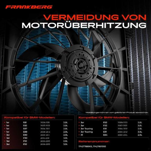 1x Motorkühller Einfachlüfter mit Kühlerlüfterrahmen BMW E90 E84 E81 E82 E87 E88 E91 E92 E93 Bild 1x Motorkühller Einfachlüfter mit Kühlerlüfterrahmen BMW E90 E84 E81 E82 E87 E88 E91 E92 E93