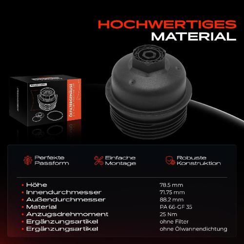 1x Ölfiltergehäuse Deckel für VW Golf 7 Passat Transporter T6 Tiguan Audi A3 Bild 1x Ölfiltergehäuse Deckel für VW Golf 7 Passat Transporter T6 Tiguan Audi A3