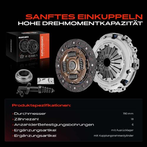 1x Kupplungssatz für Citroën C3 II Kasten/Schrägheck C4 Cactus C-Elysee DS3 Cabriolet Peugeot Bild 1x Kupplungssatz für Citroën C3 II Kasten/Schrägheck C4 Cactus C-Elysee DS3 Cabriolet Peugeot