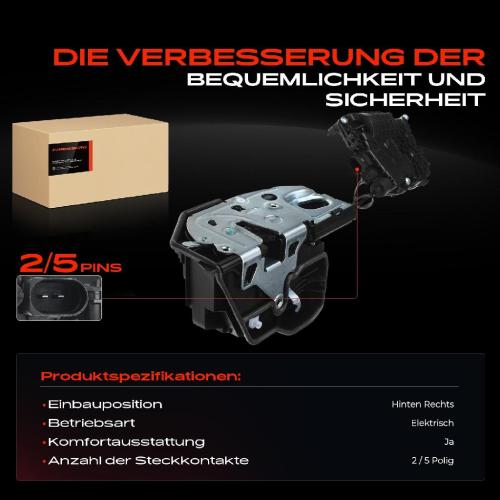 1x Türschloss Hinten Rechts für BMW 5er F10 5er Touring F11 2.0L 2.5L 3.0L 4.4L 2009-2017 Bild 1x Türschloss Hinten Rechts für BMW 5er F10 5er Touring F11 2.0L 2.5L 3.0L 4.4L 2009-2017
