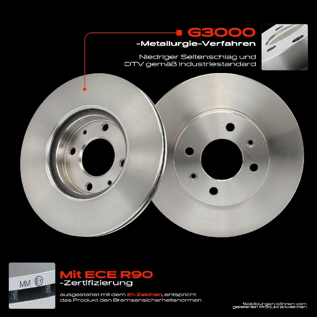 2x Bremsscheiben Vorderachse für KIA Picanto JA TA 1.0L 1.2L Bj ab 2011