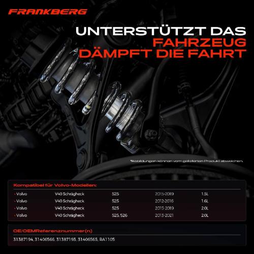 Frankberg 2x Fahrwerksfeder Vorderachse f r Volvo V40 Schr gheck 525 525 526 1.5L 1.6L 2.0L 2012-2021 Bild Frankberg 2x Fahrwerksfeder Vorderachse f r Volvo V40 Schr gheck 525 525 526 1.5L 1.6L 2.0L 2012-2021