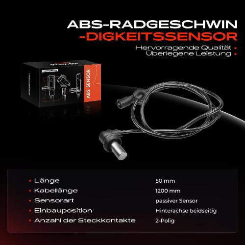 Frankberg 1x ABS Sensor Hinterachse beidseitig für Audi 100 Avant A6 2.0L 2.3L 2.4L 2.5L 2.6L 2.8L 1.8L 1.9L 1990-1997 Bild Frankberg 1x ABS Sensor Hinterachse beidseitig für Audi 100 Avant A6 2.0L 2.3L 2.4L 2.5L 2.6L 2.8L 1.8L 1.9L 1990-1997