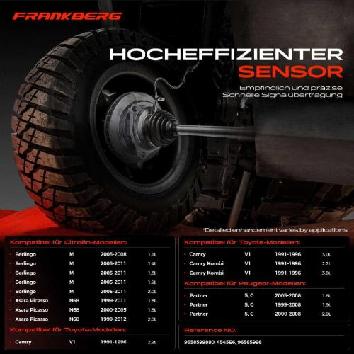 Frankberg 1x ABS Sensor Hinterachse rechts für Citroën Berlingo/Berlingo First MPV Xsara Picasso Peugeot Partner Bild Frankberg 1x ABS Sensor Hinterachse rechts für Citroën Berlingo/Berlingo First MPV Xsara Picasso Peugeot Partner