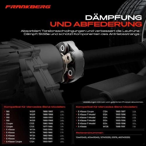 1x Gelenkscheibe Hardyscheibe Kardanwelle Vorne für Mercedes-Benz E-Klasse W124 S124 Bild 1x Gelenkscheibe Hardyscheibe Kardanwelle Vorne für Mercedes-Benz E-Klasse W124 S124