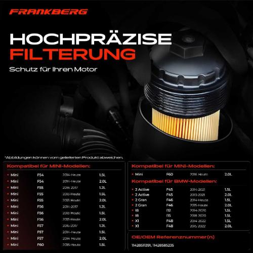 1x ÖlkühlerÖlfilter für BMW F45 F46 X1 I8 I12 Mini F54 F60 F57 F56 Bild 1x ÖlkühlerÖlfilter für BMW F45 F46 X1 I8 I12 Mini F54 F60 F57 F56